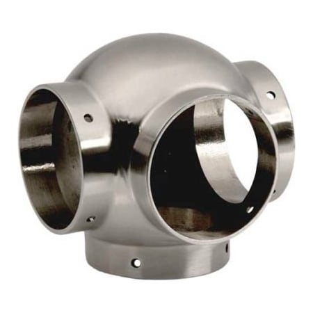 Lavi Industries Lavi Industries, Ball Tee, Side Outlet, for 1.5" Tubing, Satin Stainless Steel 44-705/1H